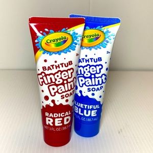 CRAYOLA BATHTUB FINGER PAINT SOAP, Radical Red & Beautiful Blue